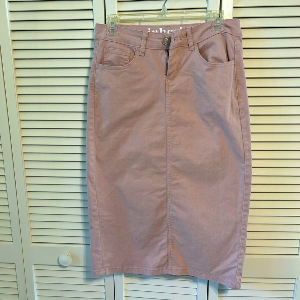Mauve Inherit stretchy jean skirt